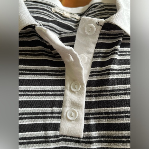 Women’s Heart & Hips Affordable Luxury Striped Collard Button Shirt Cropped Top - Picture 7 of 11